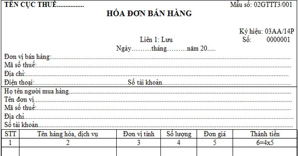 Đối tượng sử dụng hóa đơn bán hàng thông thường