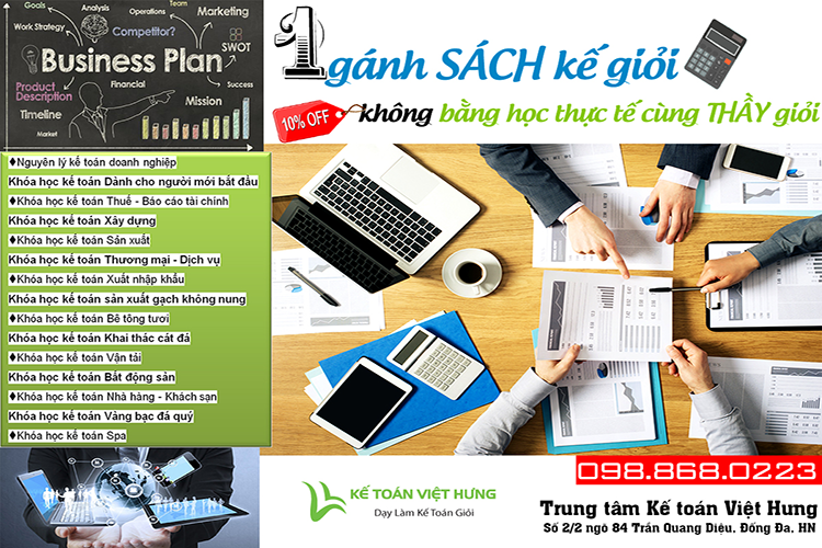 Học kế toán thực tế ngay tại nhà từ A - Z tại kế toán Việt Hưng 1 học kế toán thực tế