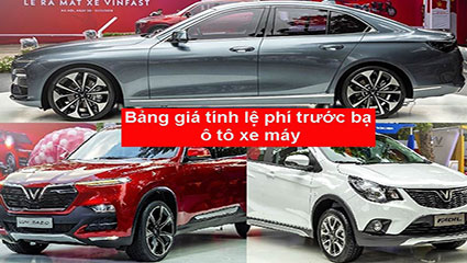 bảng giá tính lệ phí trước bạ ô tô xe máy