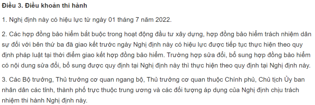 Nghị định 20/2022/NĐ-CP quy định bảo hiểm bắt buộc 1 Nội dung Nghị định 20/2022/NĐ-CP