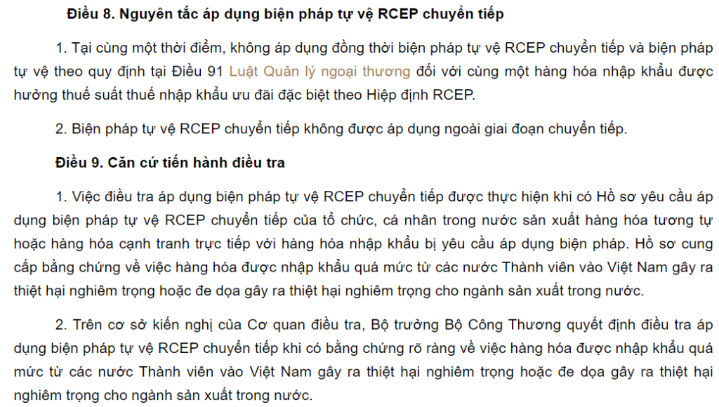 Thông tư 07/2022/TT-BCT 2022 hướng dẫn thực hiện phòng vệ thương mại trong Hiệp định Đối tác Kinh tế Toàn diện Khu vực 1 Nội dung Thông tư 07/2022/TT-BCT