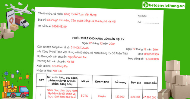 Cách điền mẫu phiếu xuất kho hàng gửi bán đại lý điện tử mới nhất 16 phiếu xuất kho hàng gửi bán đại lý 1