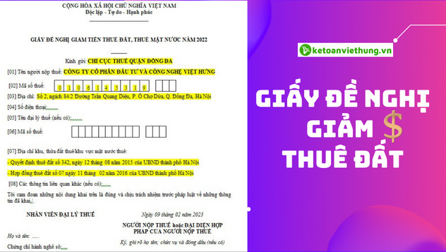 Năm 2023 điền giấy đề nghị giảm tiền thuê đất năm 2022 8 giấy đề nghị giảm tiền thuê đất 5