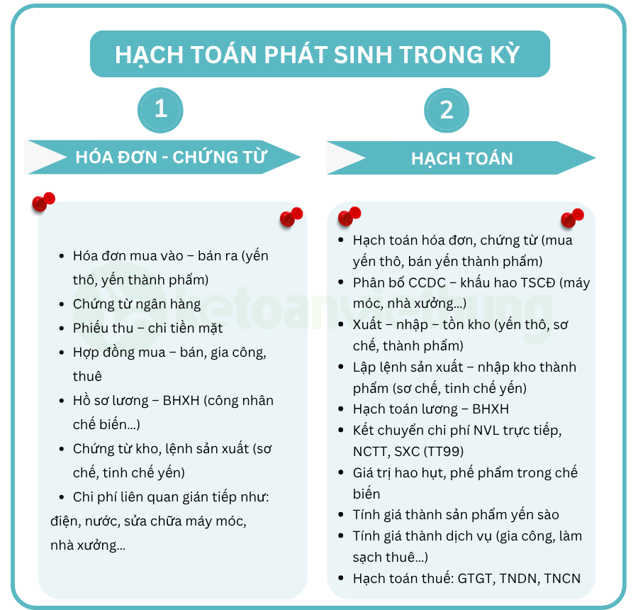 Khóa học kế toán công ty chế biến và kinh doanh yến sào 3 kế toán sản xuất công ty yến sào 3