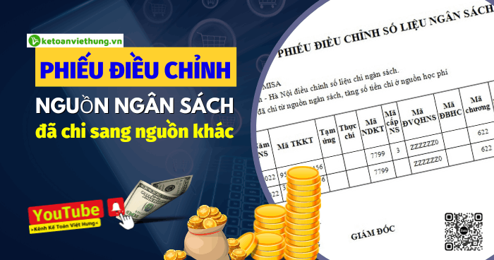 Cách hạch toán phiếu điều chỉnh nguồn ngân sách đơn vị HCSN 12 nguồn ngân sách
