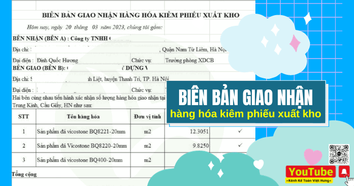 biên bản giao nhận hàng hóa