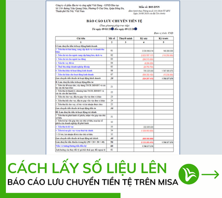 báo cáo lưu chuyển tiền tệ trên misa