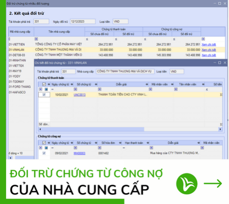 đối trừ chứng từ công nợ 14