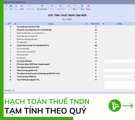 hạch toán thuế tndn tạm tính