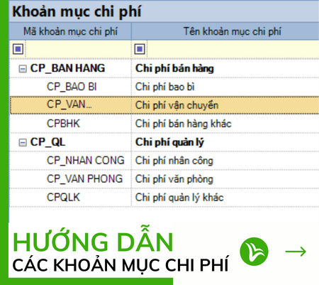 huong dan cach tach khoan muc chi phi