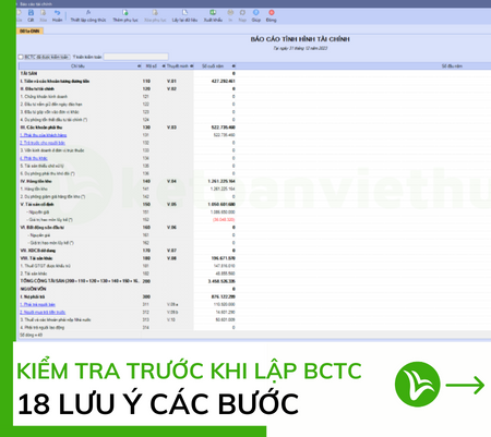 trước khi lập báo cáo tài chính