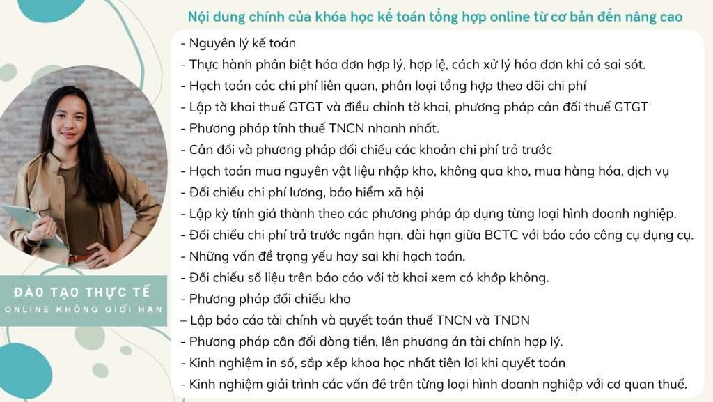Khóa học kế toán thực hành online từ cơ bản đến nâng cao 4 Noi dung chinh cua khoa hoc 1
