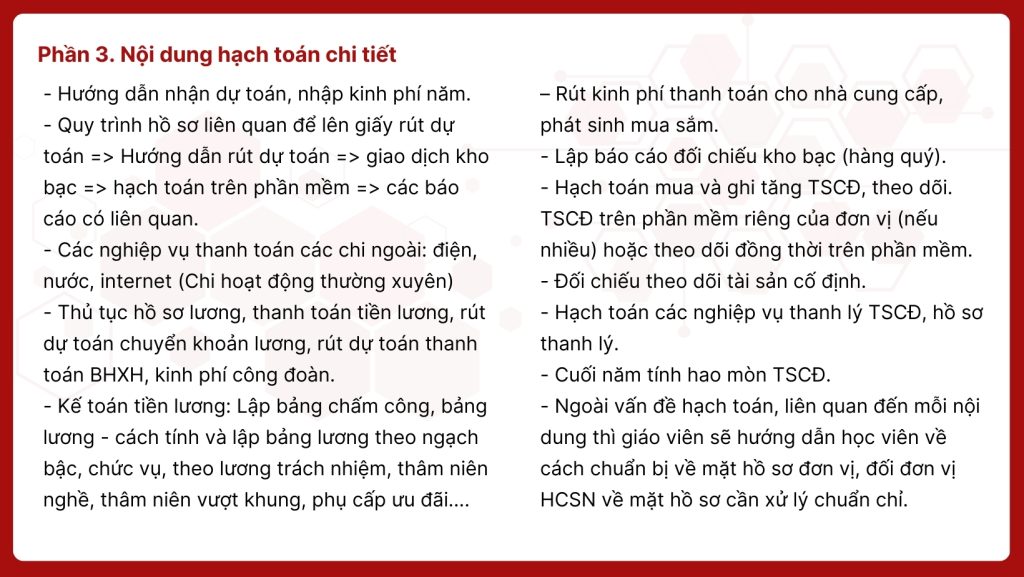 Khóa học thực hành kế toán hành chính sự nghiệp 14 noi dung hoc 3