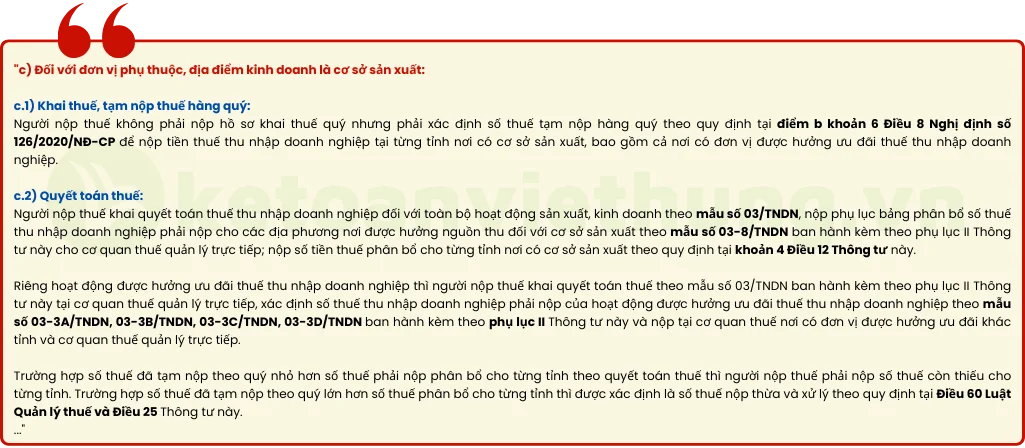 chi nhánh hạch toán phụ thuộc khác tỉnh 3