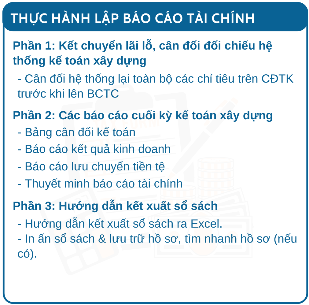 Khóa học kế toán xây dựng thực tế 13 p6 bao cao tai chinh