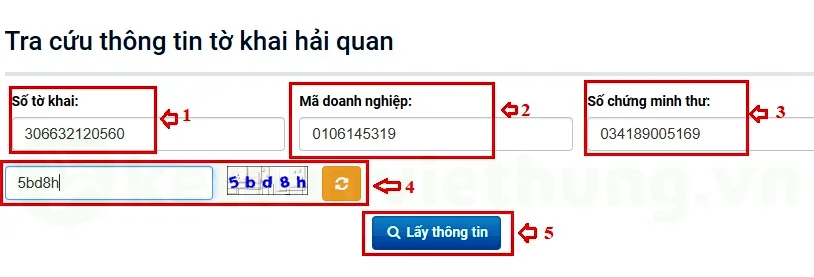 tra cứu tờ khai hải quan 3