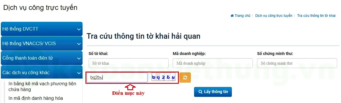 tra cứu tờ khai hải quan 5