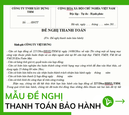 giấy đề nghị thanh toán