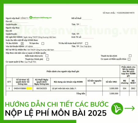 Cách Nộp Lệ Phí Môn Bài 2025: Thủ tục, Mức Phí, Và Hạn Nộp 14 nộp lệ phí môn bài