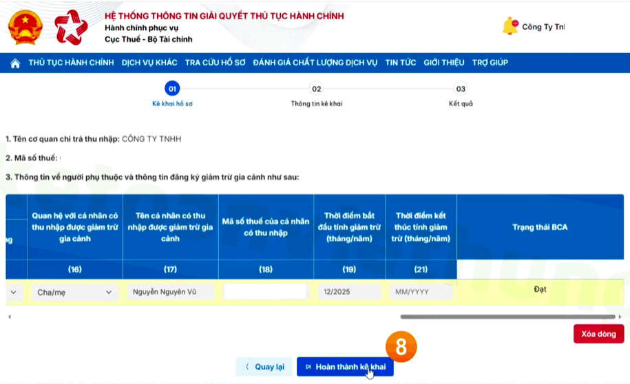 Cách Đăng Ký Người Phụ Thuộc Online Qua Cổng Dịch Công Nhanh Nhất 32 đăng ký người phụ thuộc online 12