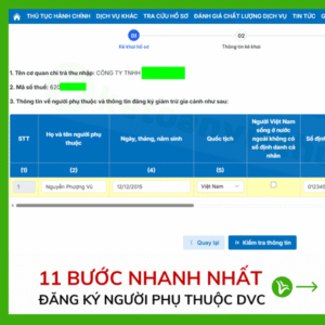 đăng ký người phụ thuộc online