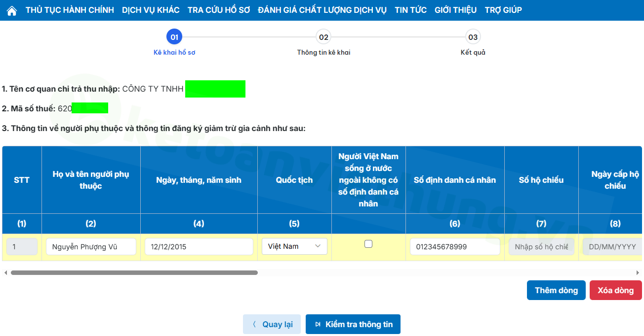 Cách Đăng Ký Người Phụ Thuộc Online Qua Cổng Dịch Công Nhanh Nhất 27 đăng ký người phụ thuộc online 8