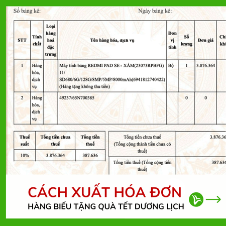 Xuất Hóa Đơn Hàng Biếu Tặng Quà Tết Dương Lịch – Cần Lưu Ý