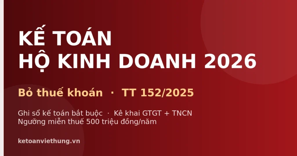 Kế toán hộ kinh doanh 2026: Bỏ thuế khoán, ghi sổ theo Thông tư 152/2025 từ A–Z 1 Kế toán hộ kinh doanh 2026: bỏ thuế khoán, ghi sổ kế toán theo Thông tư 152/2025