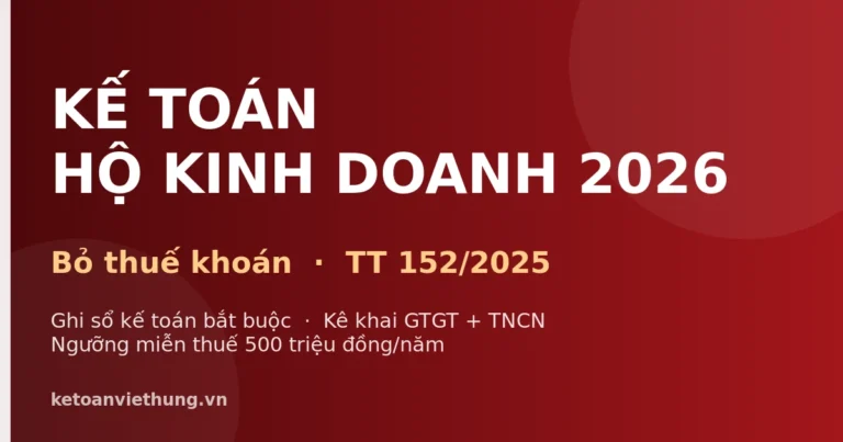 Kế toán hộ kinh doanh 2026: Bỏ thuế khoán, ghi sổ theo Thông tư 152/2025 từ A–Z 25 Kế toán hộ kinh doanh 2026: Bỏ thuế khoán, ghi sổ theo Thông tư 152/2025 từ A–Z